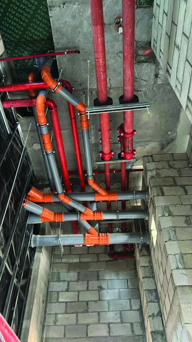 Fire protection pipe installation